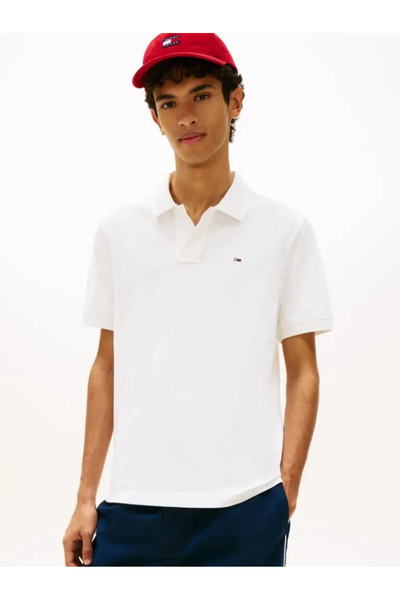Tommy Hilfiger Tjm Men's Regular Ess White Polo Neck T-Shirt