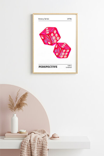 huhuli Επιτραπέζια ζωγραφιά με μοτίβο ρετρό κύβου με φυσικό ξύλινο πλαίσιο - ...