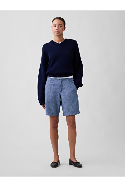 GAP Kadın Mavi 9" Downtown Bermuda Şortlar