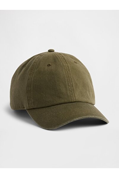 GAP Erkek Yeşil Waxed Canvas Beyzbol Şapka
