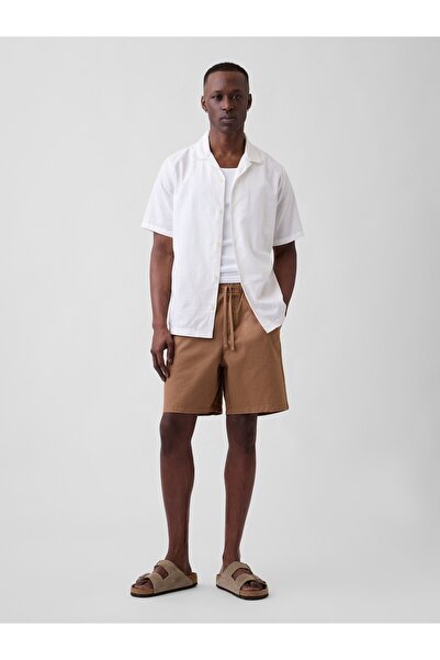 GAP Erkek Açık Kahverengi 7" Essential Pull-On Khaki Şort