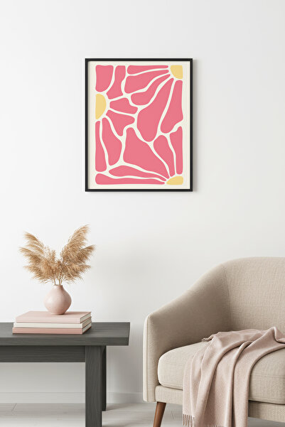 huhuli Αφηρημένη ζωγραφική με φυσικό ξύλινο πλαίσιο - Γεωμετρικό σχέδιο σε κο...