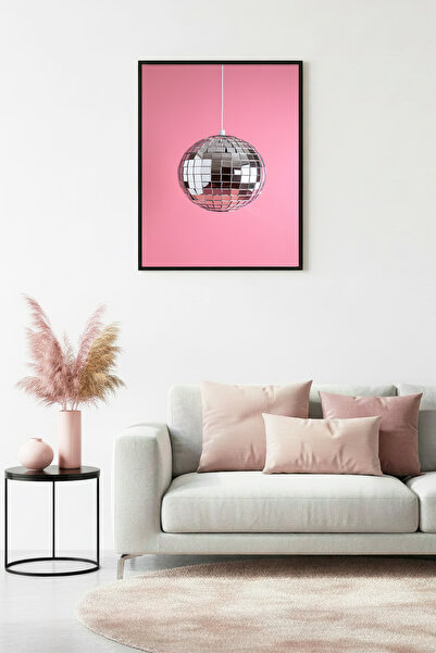 huhuli Γεωμετρικός πίνακας με καθρέφτη και φυσικό ξύλινο πλαίσιο - Disco |   ...