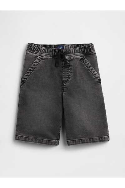 GAP Erkek Çocuk Siyah Kids Pull-On Loose Eşofman Altı Jean Şortlar