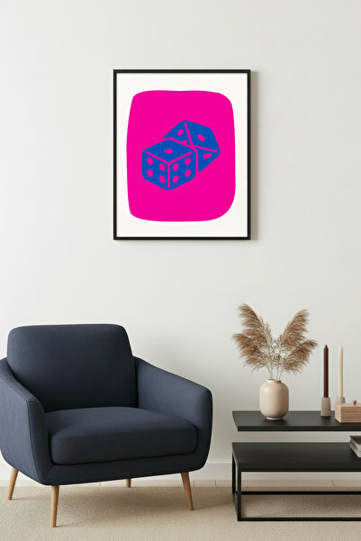 huhuli Ρετρό τραπέζι με ζάρια με φυσικό ξύλινο πλαίσιο - με θέμα το παιχνίδι ...