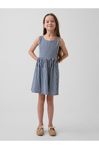 GAP Kız Çocuk Çok Renkli Gingham Denim Elbise