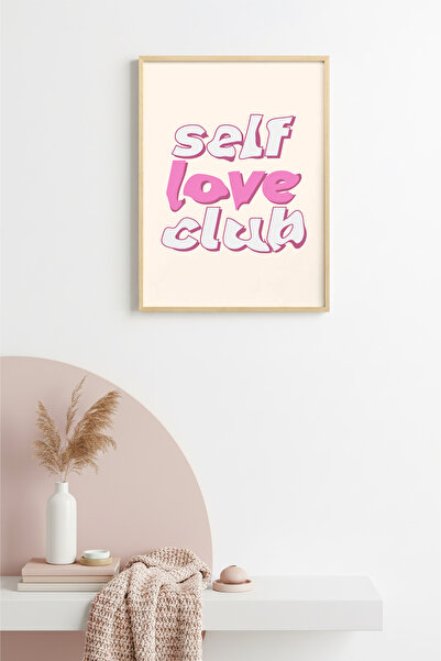 huhuli Ρετρό πίνακας με φυσικό ξύλινο πλαίσιο - Ροζ Αποχρώσεις του Self Love ...
