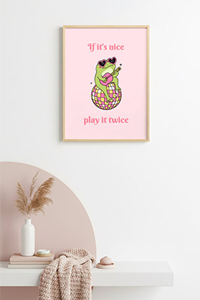 huhuli Επιτραπέζιος πίνακας ρετρό ντίσκο ποπ αρτ με φυσικό ξύλινο πλαίσιο - Β...