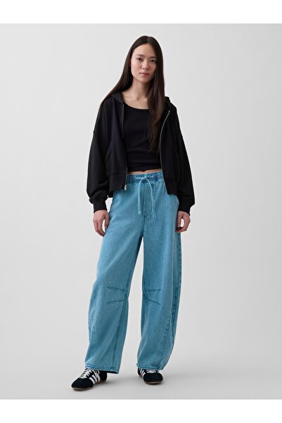 GAP Kadın Mavi Mid Rise UltraSoft Easy Horseshoe Jean Pantolon