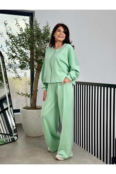 RAMONA BADESCU EXCLUSIVE Γυναικείο casual σετ δύο τεμαχίων, φούτερ με φερμουά...