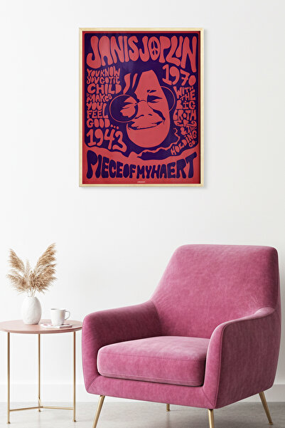 huhuli Πίνακας ρετρό ποπ αρτ με φυσικό ξύλινο πλαίσιο - Βουργουνδία-Μωβ |   h...