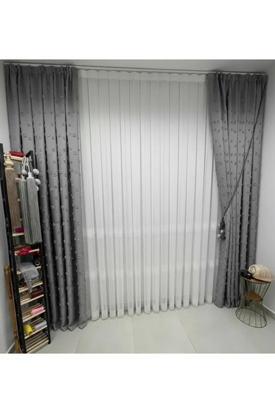 NİVEMESHOME 2075 MELODİ ECRU 1/3 ΠΛΙΣΕ ΚΟΥΡΤΙΝΑ ΑΠΟ ΤΟΥΛ ΜΠΑΜΠΟΥ