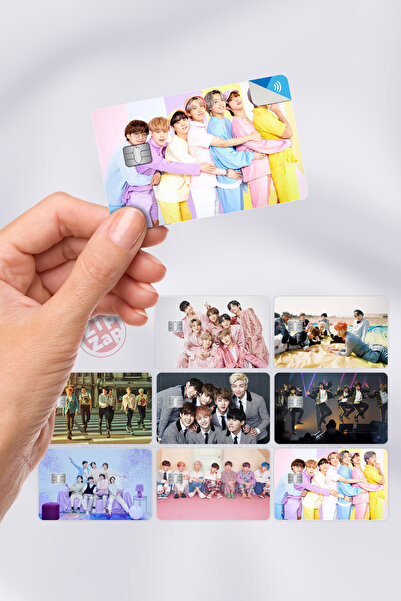 ZipZap BTS Kpop K-POP kartica sa ljepljivom folijom (8 komada)