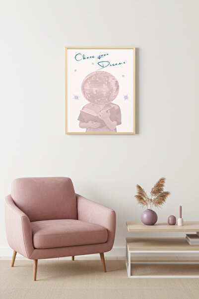 huhuli Επιτραπέζια ζωγραφιά ρετρό ντίσκο με φυσικό ξύλινο πλαίσιο - Κυνηγήστε...