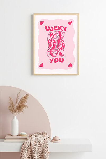 huhuli Ρετρό πίνακας πορτρέτου με φυσικό ξύλινο πλαίσιο - Lucky You Vintage P...