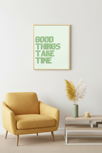 huhuli Ρετρό πίνακας με φυσικό ξύλινο πλαίσιο - Τα καλά πράγματα χρειάζονται ...