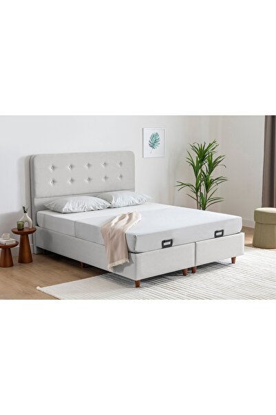 Vivense NOTTE BAZA VE BAŞLIK SETİ, AÇIK GRİ, 140x200