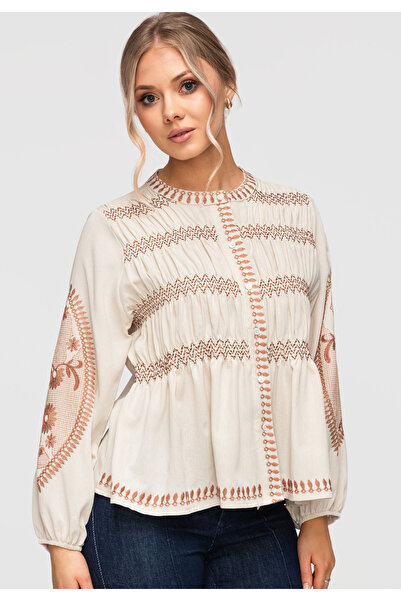 OMBRE Γυναικείο Πουκάμισο Βαμβακερό Boho OW-SH-E0040