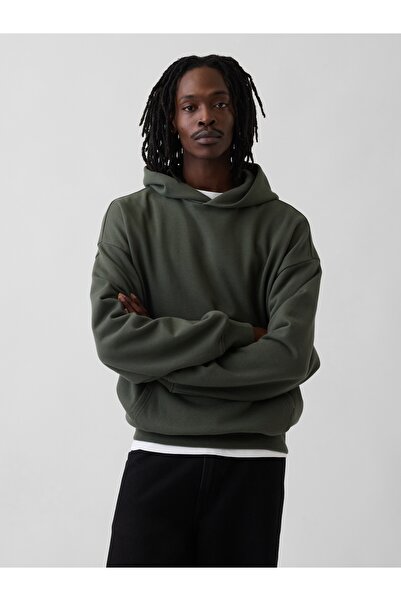 GAP Erkek Haki Heavyweight Oversized Sweatshirt