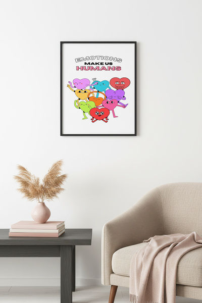 huhuli Εικόνα με ρετρό αισθητική και καρδιά με φυσικό ξύλινο πλαίσιο - Ανθρωπ...