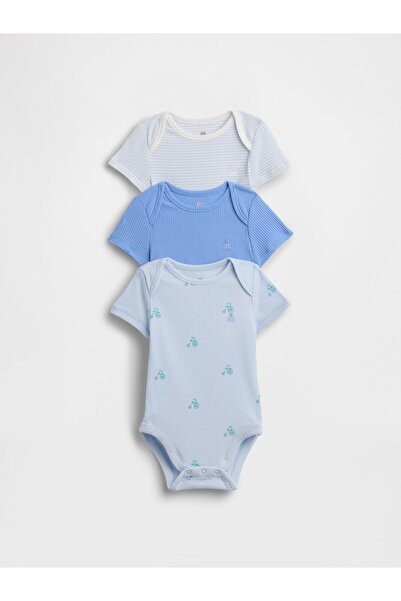 GAP Bebek Mavi First Favorites TinyRib Bodysuit (3’lü)