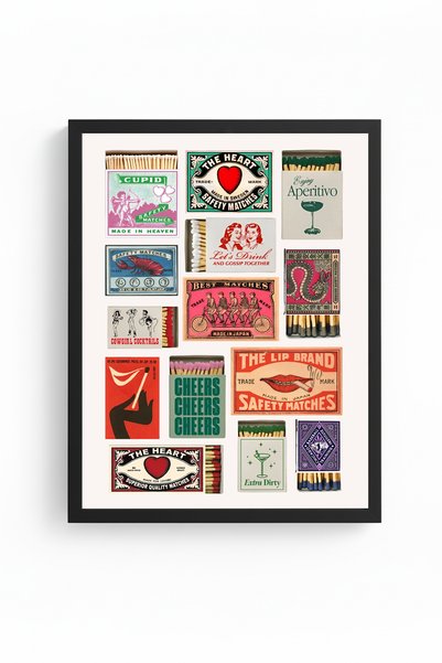 huhuli Black Wooden Framed Retro Painting - Vintage Party Themed |   Huhu2430 - Single Table Black Frame