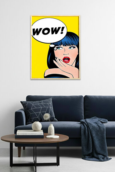 huhuli Επιτραπέζια ζωγραφιά με σχέδιο Pop Art με φυσικό ξύλινο πλαίσιο - Στυλ...