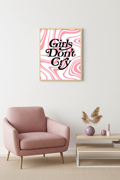 huhuli Ρετρό πίνακας με φυσικό ξύλινο πλαίσιο - Ποπ Αρτ με την επιγραφή Girls...