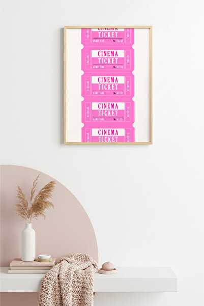 huhuli Τραπέζι εισιτηρίων ρετρό κινηματογράφου με φυσικό ξύλινο πλαίσιο - με ...