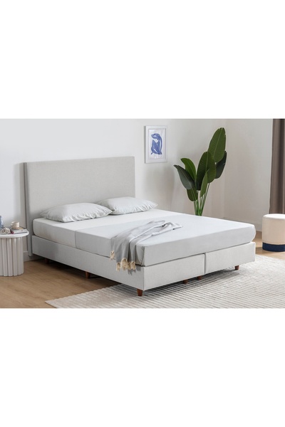Vivense LUNA MILKY SABİT BAZA VE BAŞLIK, AÇIK GRİ, 180X200