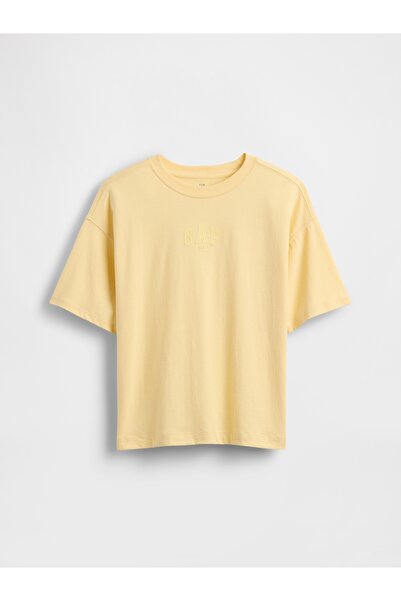 GAP Erkek Çocuk Sarı Oversized 1969 Logo T-Shirt