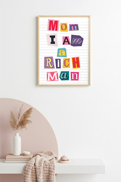 huhuli Αφίσα ρετρό τυπογραφίας με φυσικό ξύλινο πλαίσιο - Μηνύματα από τη μαμ...