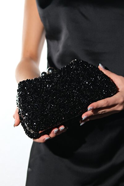 LuviShoes Cassia Black Stone Women's Evening Dress Bag
