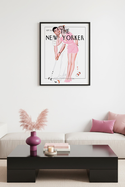 huhuli Vintage πίνακας με φυσικό ξύλινο πλαίσιο - Ρετρό Ποπ Αρτ Ζευγάρι Νέογι...