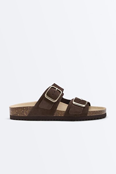 Oysho Süet tokalı sandalet