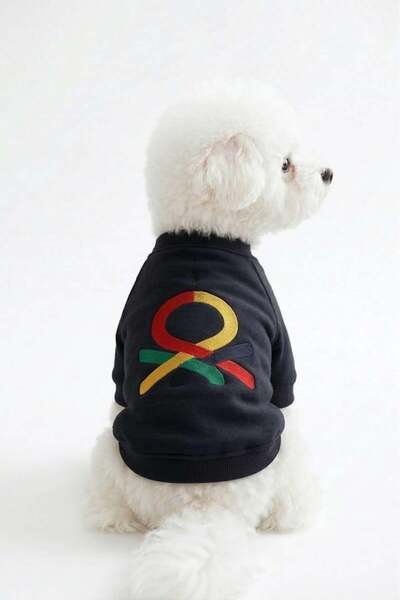 United Colors of Benetton Bnt-S2512 Cat Dog Outfit Sweatshirt Black
