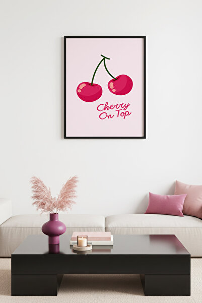 huhuli Ρετρό ζωγραφική με φυσικό ξύλινο πλαίσιο - Σχέδιο κερασιάς στην κορυφή...