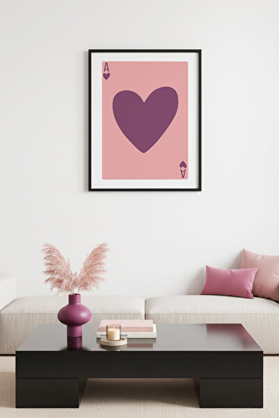 huhuli Επιτραπέζια ζωγραφιά με ρετρό μοτίβο καρδιάς με φυσικό ξύλινο πλαίσιο ...