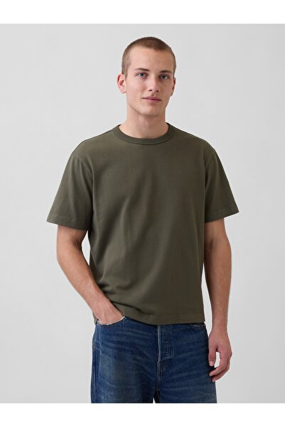 GAP Erkek Haki Heavyweight Original T-Shirt