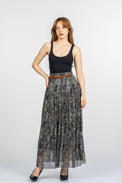 MissVina Φούστα με σχέδιο από σιφόν και κορσάζ 6876