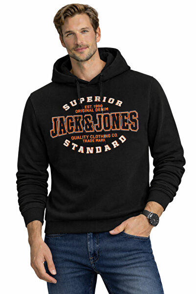 Jack & Jones Hanorac - JJELOGO SWEAT HOOD 2 COL 24/25 NOOS 12255617 Negru Băr...