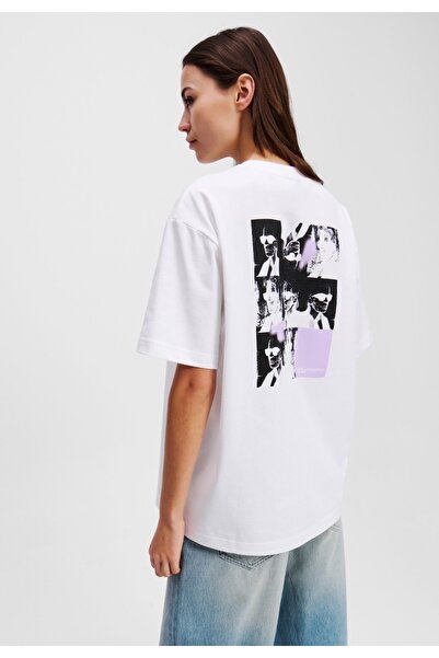 ZAVIXO Tricou supradimensionat cu imprimeu pentru femei, 100% bumbac, stil le...