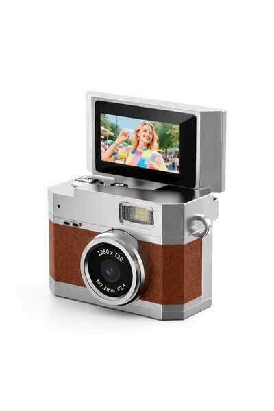beemen Mini Retro Dijital Kamera 180° Döner Ekran 720P Video Fotoğraf Type-C ...