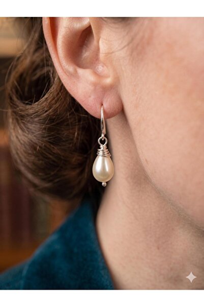 Lu Atelier Perlune Pearl Drop Earrings – Handmade Elegant Minimal Design, Eve...