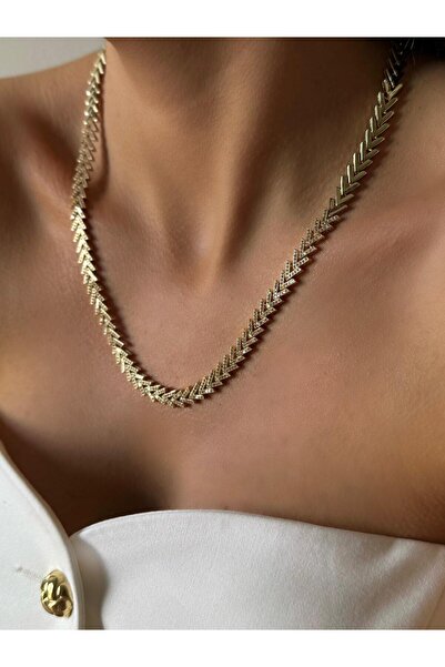 AYLAKAYA Premium Zigzag Patterned Stone Necklace