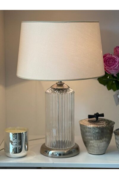 Dekordan House Gümüş Tabanlı Kristal Abajur