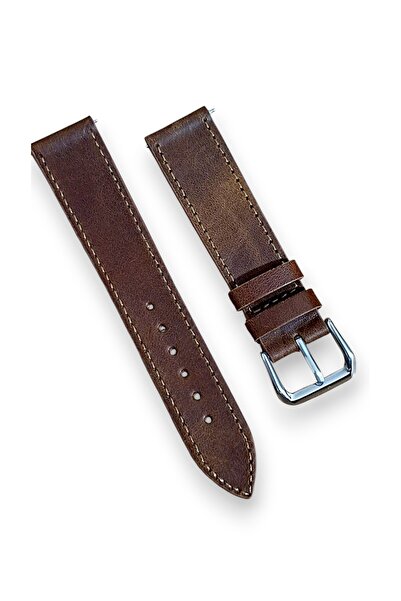 Vintage 20mm Crazy Horse Hakiki Deri El Yapımı Saat Kordonu