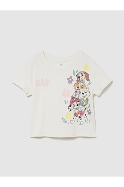 GAP Kız Bebek Beyaz Paw Patrol Logo T-Shirt