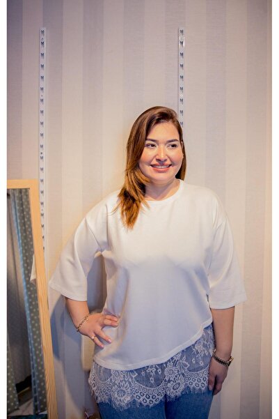 Store Büyük Beden Tişört Dantelli