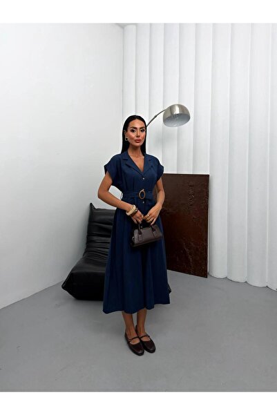 Bak'ap Φόρεμα πουκάμισο από 100% λινό ύφασμα υψηλής ποιότητας με μανίκια τύπο...